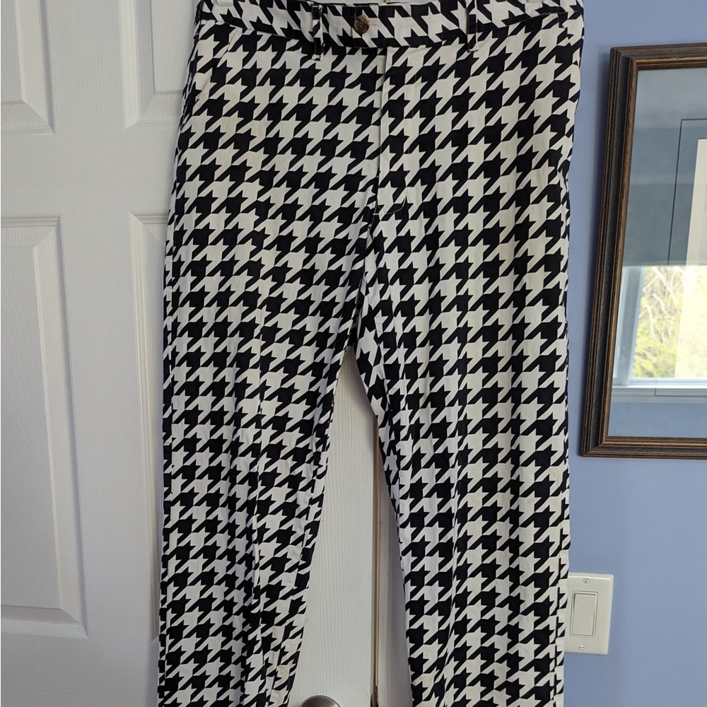 Loudmouth black and white houndstooth golf dress pants slacks semiformal office